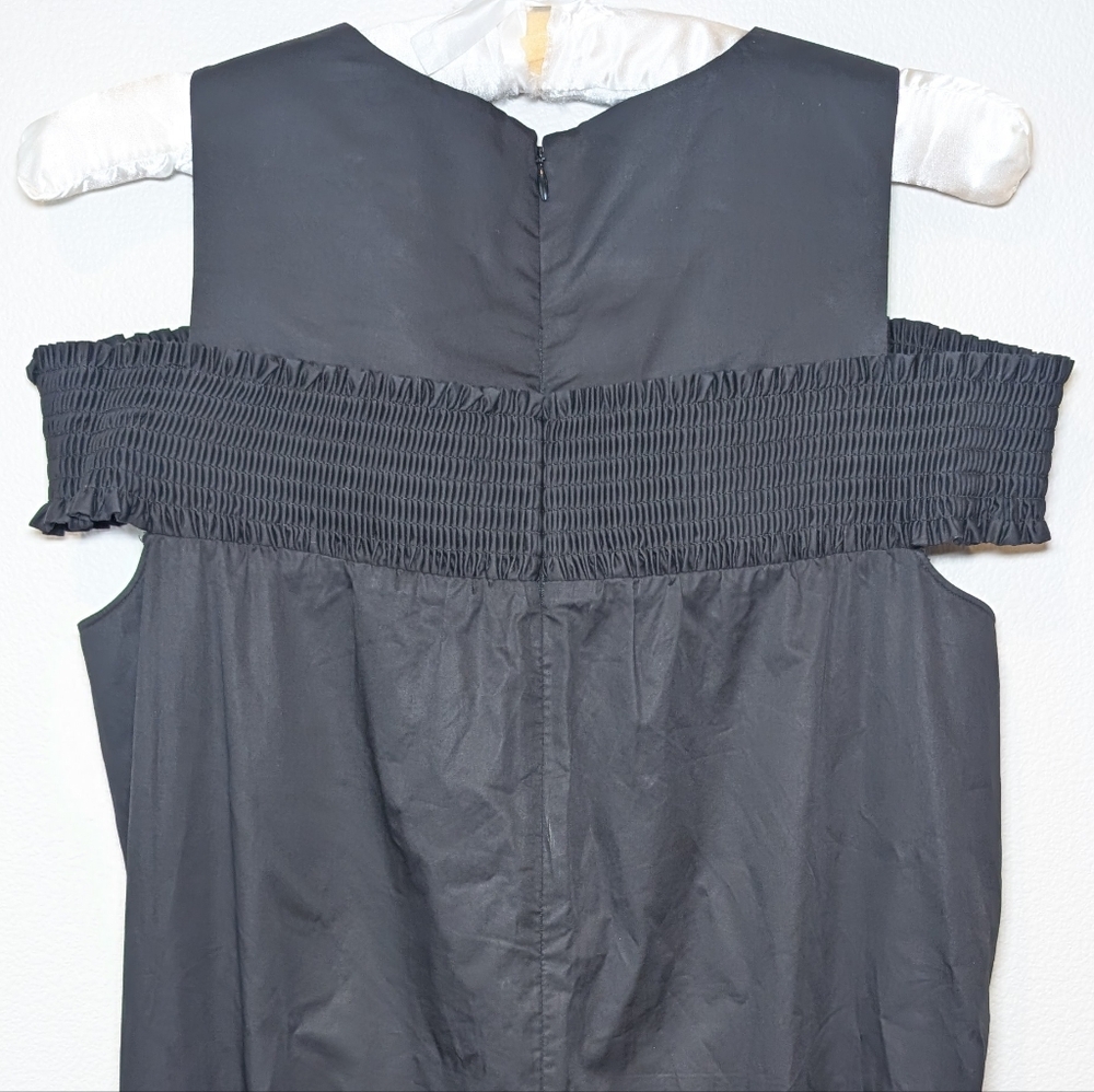 Tibi Eco Black Smocked Gathered Dress - Picture 10 of 16